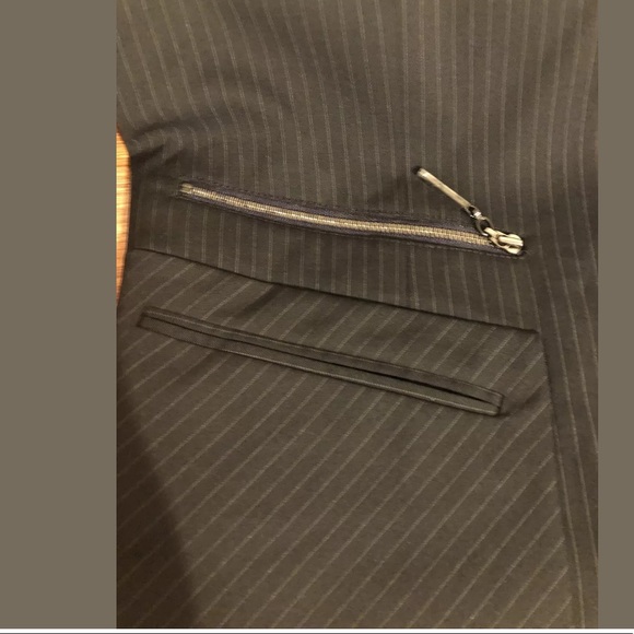 Doncaster Pinstripe Jacket Black Zipper Pockets - Picture 5 of 6